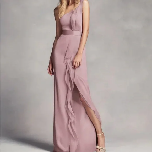 vera wang ruffle bridesmaid dress Kennedy Blue Wren Bridesmaid Dress – Wedding Shoppe main image 0